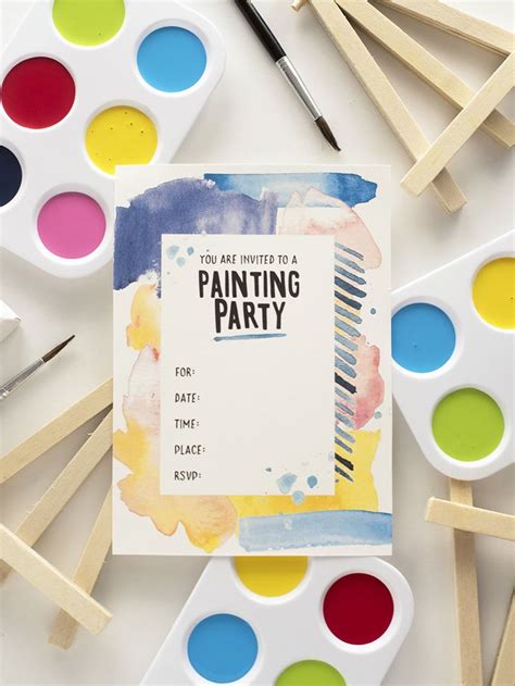 paint party invitation|free printable art party invitations.